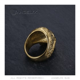 Anello teschio teschio biker messico acciaio inossidabile oro bobijoo