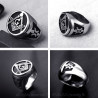 BA0063B BOBIJOO Jewelry Freemason Ring Man Cabochon Style Stainless Steel