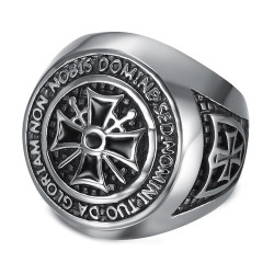 BA0038 BOBIJOO Jewelry Templar ring Signet ring man Freemason Stainless steel