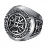 Templar ring round knight Freemason man stainless steel bobijoo