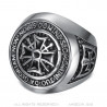 Templar ring round knight Freemason man stainless steel bobijoo