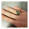 Anello 1% biker uomo teschio teschio acciaio oro bobijoo