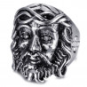 BA0219 BOBIJOO Jewelry Ring Jesus Mann Edelstahl Kreuz Diamanten