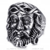 BA0219 BOBIJOO Jewelry Ring Jesus Mann Edelstahl Kreuz Diamanten