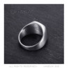 Bague cabochon Homme Acier Inoxydable Argent Mat bobijoo