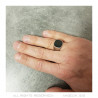 BA0286 BOBIJOO Jewelry Cabochon Ring Man Stainless Steel Matte Silver