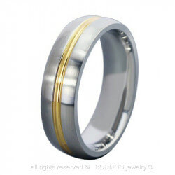 AL0021 BOBIJOO Jewelry Alliance Ring Stainless Steel Wire Gold End Mixed