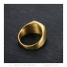 BA0287 BOBIJOO Jewelry Anillo Cabujón Hombre Acero Inoxidable Oro Mate