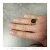 BA0287 BOBIJOO Jewelry Cabochon Ring Mann Edelstahl Mattgold