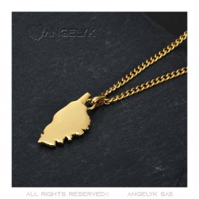 PE0344 BOBIJOO Jewelry Pendant Corsica Island of beauty Head of Moor Steel Gold