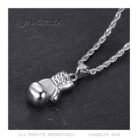 PE0324S BOBIJOO Jewelry Silver boxing glove pendant Stainless steel