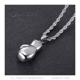 PE0324S BOBIJOO Jewelry Silver boxing glove pendant Stainless steel