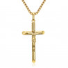 Collier croix avec Christ, bijou fin et discret Acier Or bobijoo