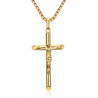 PE0345 BOBIJOO Jewelry Kreuzkette mit Christus, feines und diskretes Juwel aus Stahl und Gold