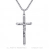 PE0345S BOBIJOO Jewelry Kreuzkette mit Christus, feines und diskretes Juwel Stahl Silber