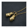 PE0347 BOBIJOO Jewelry Double boxing glove pendant Gold Stainless steel Chain 60cm