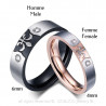 Alliance Bague Anneau Rose Gold Noir Fleur de Lys bobijoo