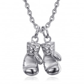 PE0347S BOBIJOO Jewelry Double boxing glove pendant Stainless steel Chain 60cm