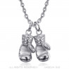 PE0347S BOBIJOO Jewelry Double boxing glove pendant Stainless steel Chain 60cm