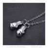 PE0347S BOBIJOO Jewelry Double boxing glove pendant Stainless steel Chain 60cm