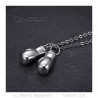 PE0347S BOBIJOO Jewelry Double boxing glove pendant Stainless steel Chain 60cm