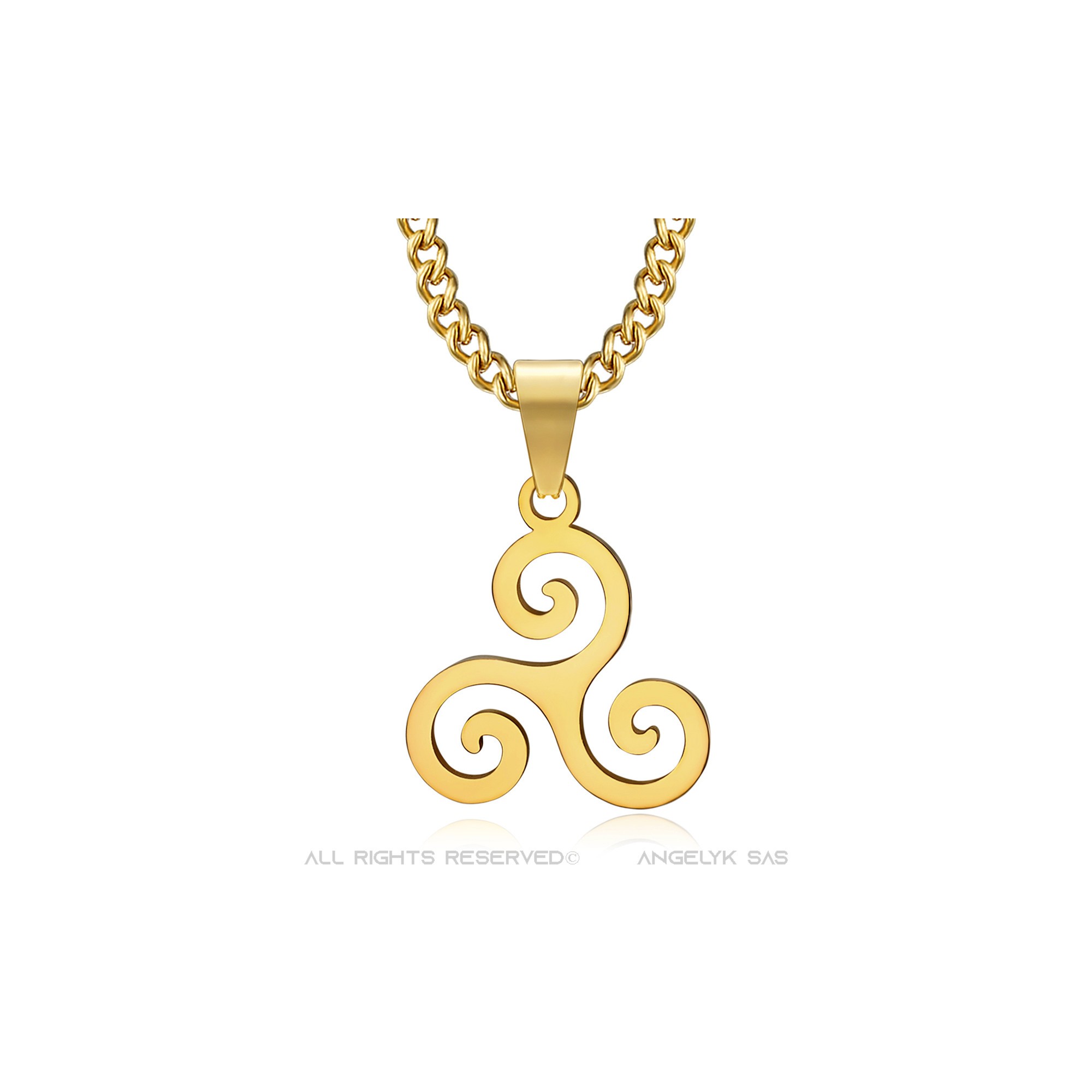 Buildmate Building Pendentif Croix Or Blanc Diamant Triskel Bijou