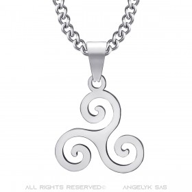 PE0348S BOBIJOO Jewelry Joya bretona Triskel colgante símbolo celta Acero inoxidable
