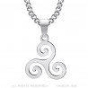 PE0348S BOBIJOO Jewelry Bretonischer Schmuck Triskel Anhänger Keltisches Symbol Edelstahl