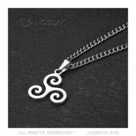 Bijou breton Pendentif triskel Symbole celte Acier inoxydable bobijoo