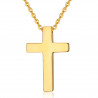 PE0015 BOBIJOO Jewelry Cross necklace without Christ Full Stainless Steel and Gold 32mm Minimalist