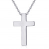 PE0015S BOBIJOO Jewelry Collar Cruz sin Cristo Full Acero Inoxidable Plata 32mm Minimalista
