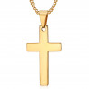 PE0020 BOBIJOO Jewelry Collana Croce Pendente senza Cristo Acciaio Inox Oro 35mm