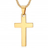 Collier croix Pendentif sans christ Acier Inoxydable Or 35mm bobijoo
