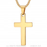 PE0020 BOBIJOO Jewelry Collana Croce Pendente senza Cristo Acciaio Inox Oro 35mm