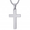 Collier croix Pendentif sans christ Acier Inoxydable Argent 35mm bobijoo