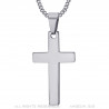 PE0020S BOBIJOO Jewelry Collar Cruz Colgante sin Cristo Acero Inoxidable Plata 35mm