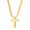 PEF0021 BOBIJOO Jewelry Collar cruz mujer Colgante pequeño 12x9mm Cadena Acero Oro