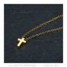 Collier croix femme Petit pendentif 12x9mm Acier Or Chaîne bobijoo