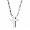 Collier croix femme Petit pendentif 12x9mm Acier Argent Chaîne bobijoo