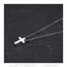 PEF0026 BOBIJOO Jewelry Women's cross necklace Small pendant 12x9mm Steel Silver Chain