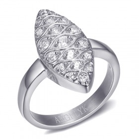 Bague Marquise Acier inoxydable Argenté Zirconium  bobijoo