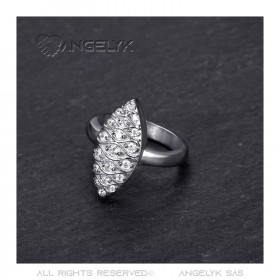 BAF0041S BOBIJOO JEWELRY Marquise ring Stainless steel Silver Zirconium