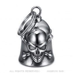 MOT0044 BOBIJOO Jewelry Motorcycle bell Guardian bell Skull Bone Pirate Stainless steel