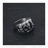 Ring biker Clenched fist Skull Fleur-de-lys Clover Stainless Steel   IM#21564