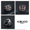 BA0183A BOBIJOO JEWELRY Ring Steel Knight Templar IN HOC SIGNO VINCES