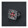 BA0183 BOBIJOO JEWELRY Anillo IN HOC SIGNO VINCES cruz templaria patada roja