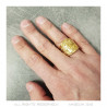 BA0247 BOBIJOO JEWELRY Men's Freemason Ring G Signet Ring Stainless Steel and Gold