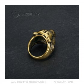 BA0275 BOBIJOO JEWELRY Anillo de tigre Acero inoxidable Oro Vintage negro