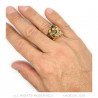 BA0275 BOBIJOO JEWELRY Tigerring Edelstahl Gold Vintage schwarz