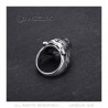 BA0346 BOBIJOO JEWELRY Tigerring Edelstahl Silber Vintage schwarz